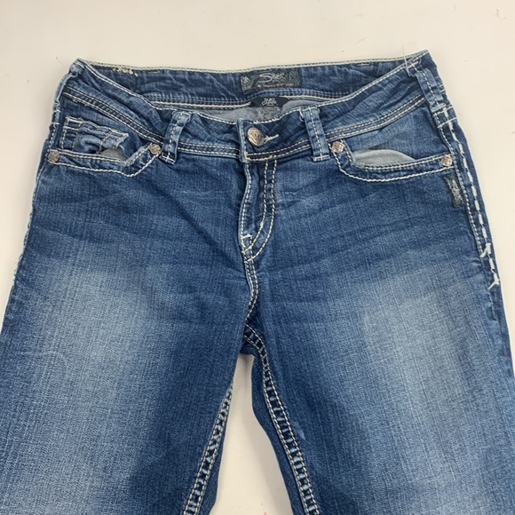 Silver Jeans Suki Capri Size 30 Medium wash denim Stretch Crop ankle style - Picture 4 of 15